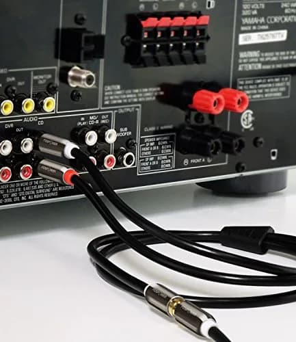 FosPower RCA Y-Adapter (3 Feet) | Gold Plated Stereo Audio Splitter for Subwoofer & Home Theater thumbnail 5