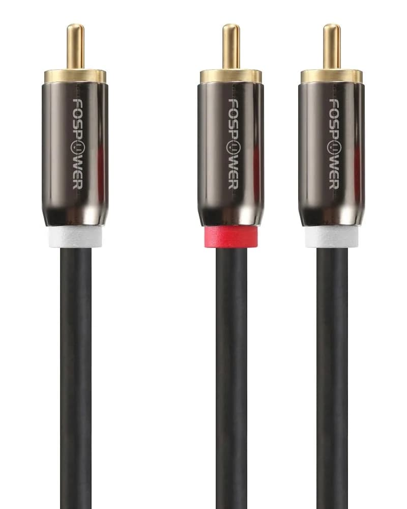 FosPower RCA Y-Adapter (3 Feet) | Gold Plated Stereo Audio Splitter for Subwoofer & Home Theater - main product image