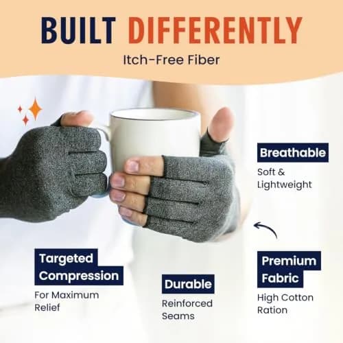 Dr. Frederick's Original Arthritis Compression Gloves, Fingerless, M, 2 ct | Support for Hand Pain & Swelling thumbnail 3