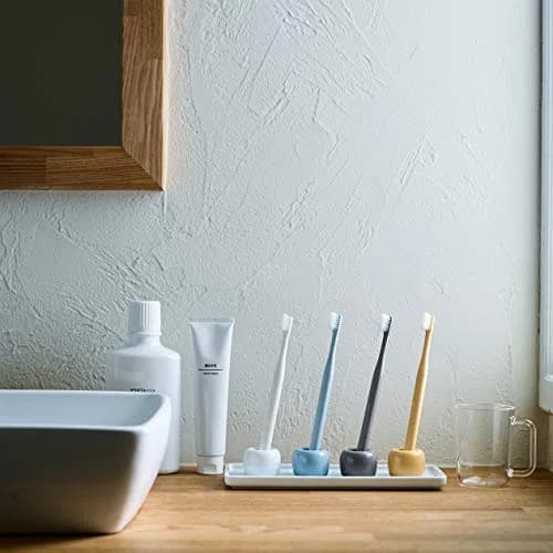 MUJI Porcelain Toothbrush Stand (Blue) | Compact Ceramic Bathroom Accessory thumbnail 3