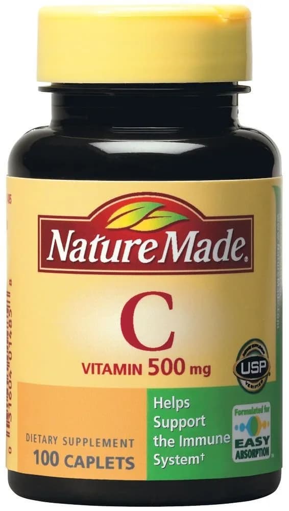 Nature Made Vitamin C 500 mg Caplets, Gluten Free 300 Count | Supports Immune Health & Skin — Caplet
