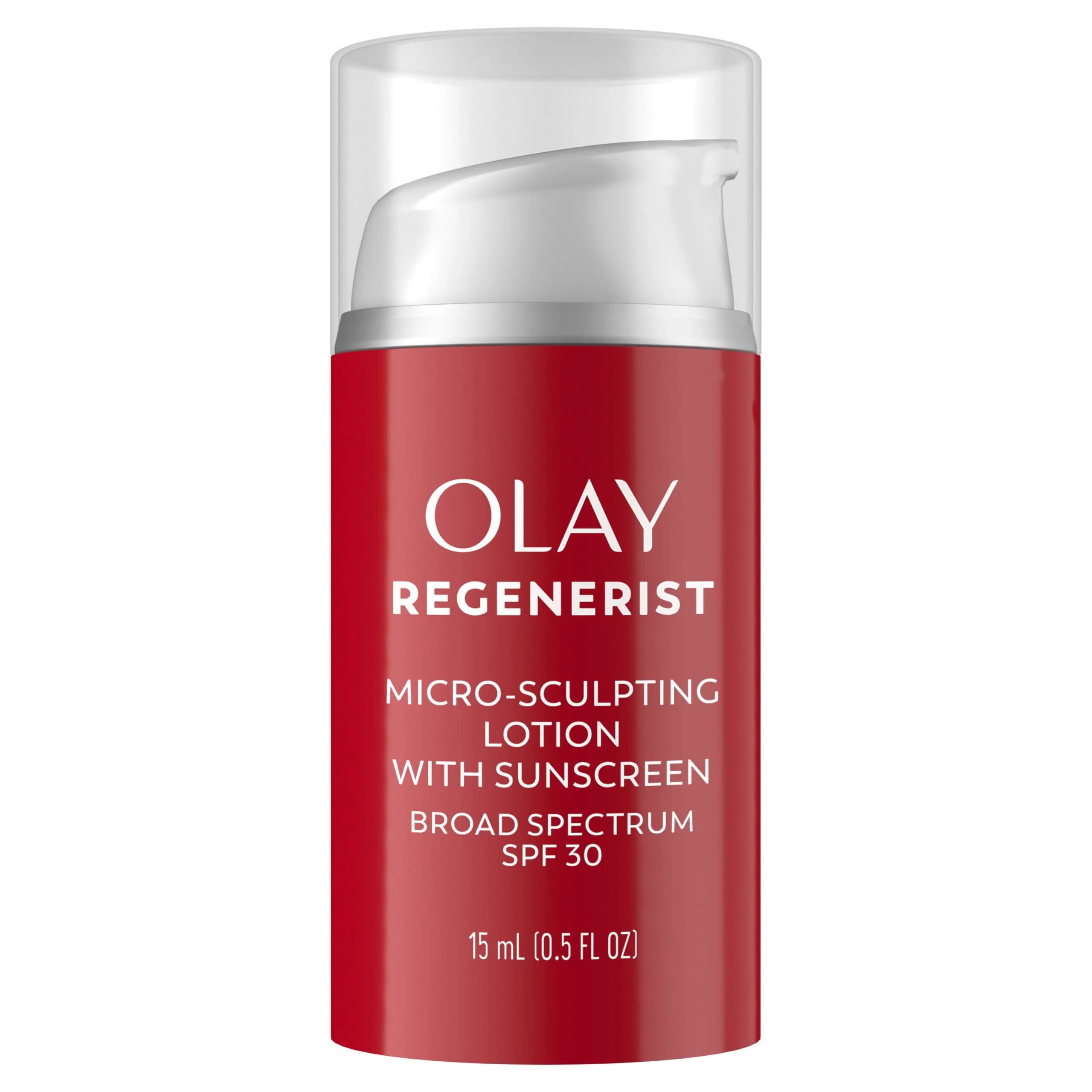Olay Regenerist Micro-Sculpting Cream Face Moisturizer with Sunscreen SPF 30 | Anti-Aging Hydrating Face Cream 0.5 oz — SPF 30, Travel Size