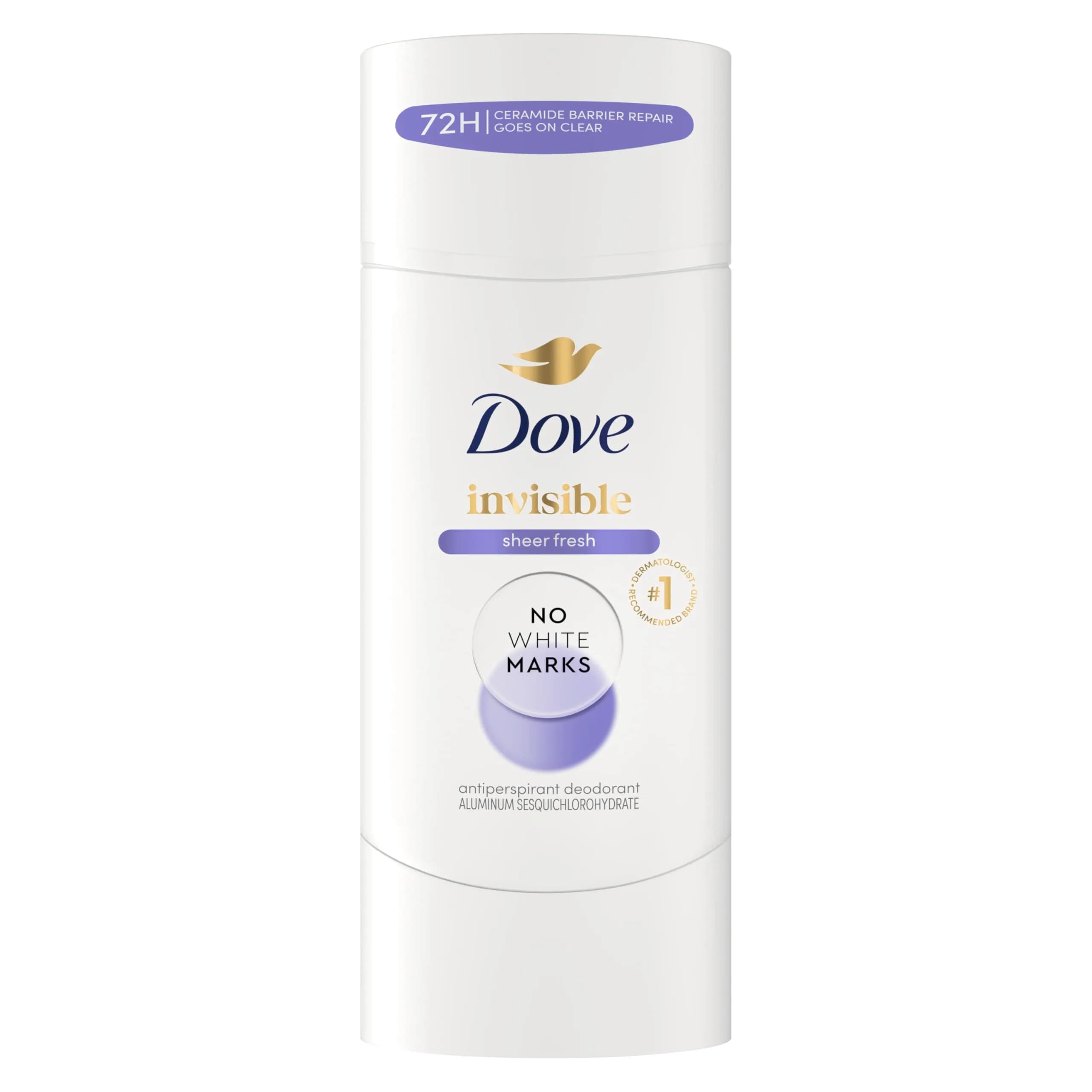 Dove Advanced Care Sheer Fresh Antiperspirant Deodorant Stick 77ml (2.6 oz) | 72-Hour Sweat & Odor Protection — white