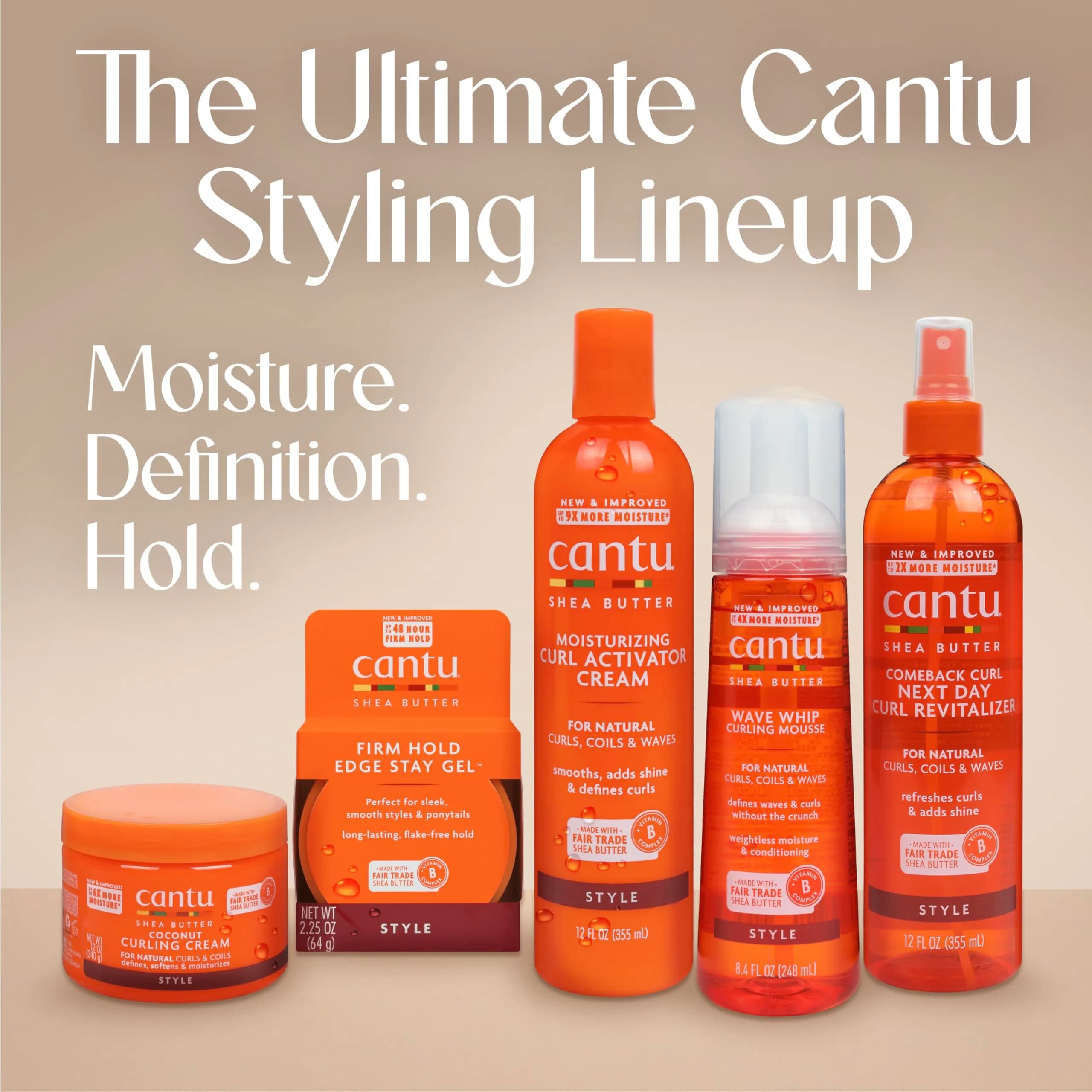 Cantu Coconut Curling Cream with Shea Butter for Natural Hair 355ml (12 oz) | Defines Curls for Type 3 & 4 Hair - view 8