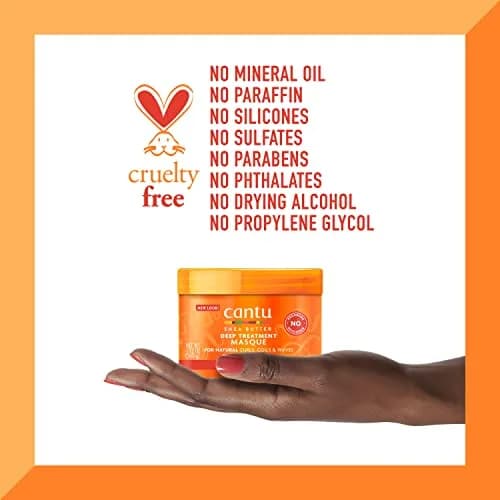 Cantu Deep Treatment Masque with Shea Butter for Natural Hair, 355ml (12 oz) | Restores Damaged Hair thumbnail 6