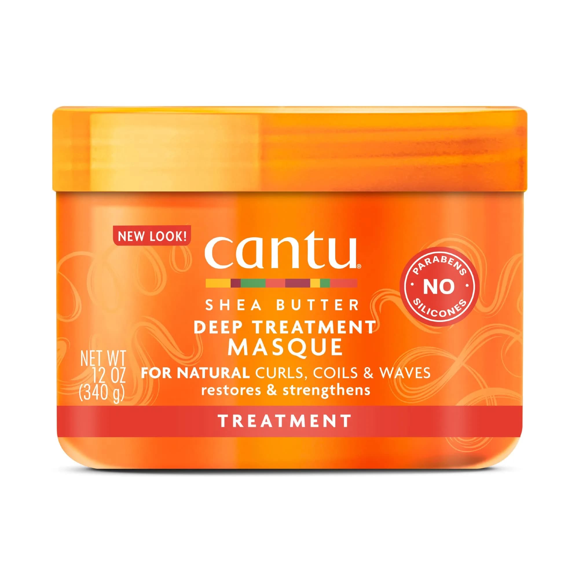 Cantu Shea Butter Deep Treatment Masque for Natural Hair, 1000 ml (33.8 Fl Oz) | For Damaged, Dry, Frizzy Hair — ORANGE / 12 Ounce