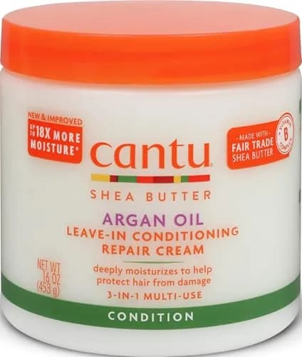 Cantu Argan Oil Leave-In Conditioning Repair Cream 453g (16 Ounce) | Hydrates & Strengthens Damaged Hair thumbnail 1