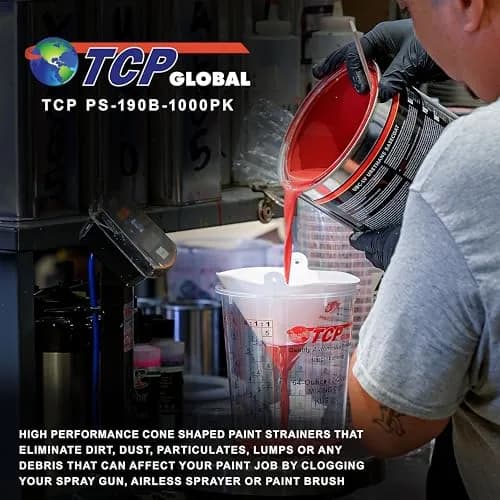 TCP Global 190 Micron Filter Tips Ultra-Fine Paint Strainer, Case of 1000 | Superior Filtration for All Paint Types thumbnail 6