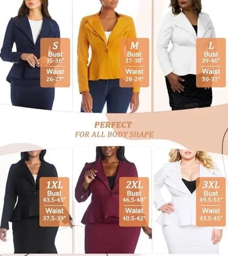 Hybrid & Company Women's Office Blazer JK43864 3X | Double Notch Lapel, Ultra-Stretch Fabric thumbnail 4