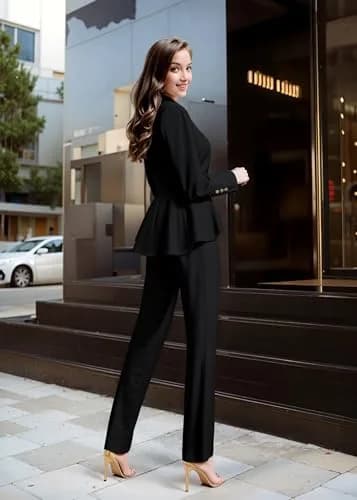 Hybrid & Company Women's Office Blazer JK43864 3X | Double Notch Lapel, Ultra-Stretch Fabric thumbnail 6