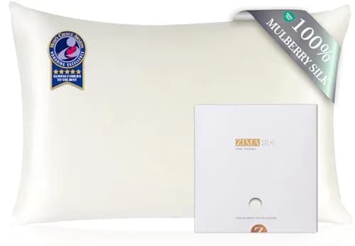 ZIMASILK 100% Pure Mulberry Silk Pillow Case for Hair and Skin, King 51cm x 91cm (20"x36") | Hypoallergenic & Breathable thumbnail 1