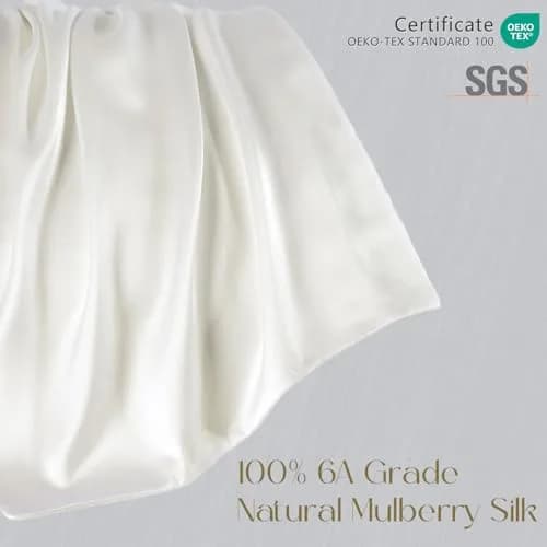 ZIMASILK 100% Pure Mulberry Silk Pillow Case for Hair and Skin, King 51cm x 91cm (20"x36") | Hypoallergenic & Breathable thumbnail 2