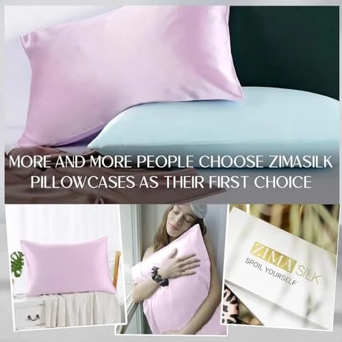 ZIMASILK 100% Pure Mulberry Silk Pillow Cases for Hair and Skin, Queen 51cm x 76cm (20"x30") | Hypoallergenic & Anti-Aging Pillowcase thumbnail 6