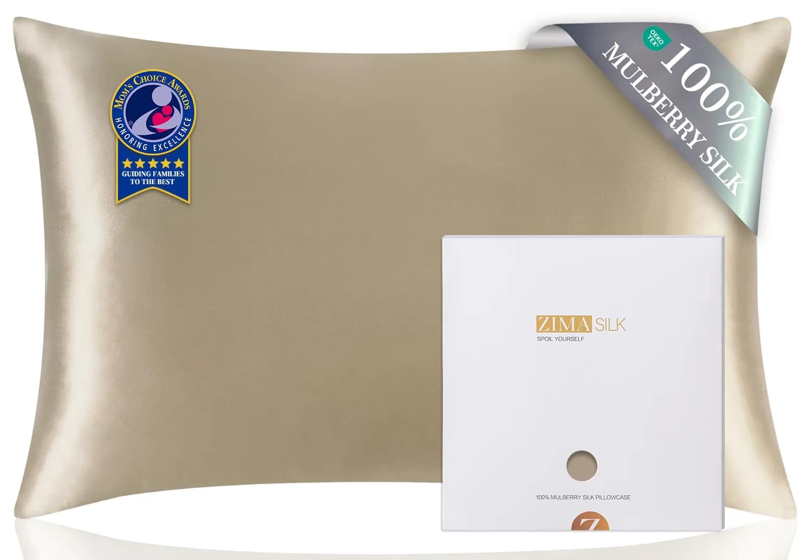 ZIMASILK 100% Pure Mulberry Silk Pillow Cases for Hair and Skin, Queen 51cm x 76cm (20"x30") | Hypoallergenic, Anti-Aging, Breathable