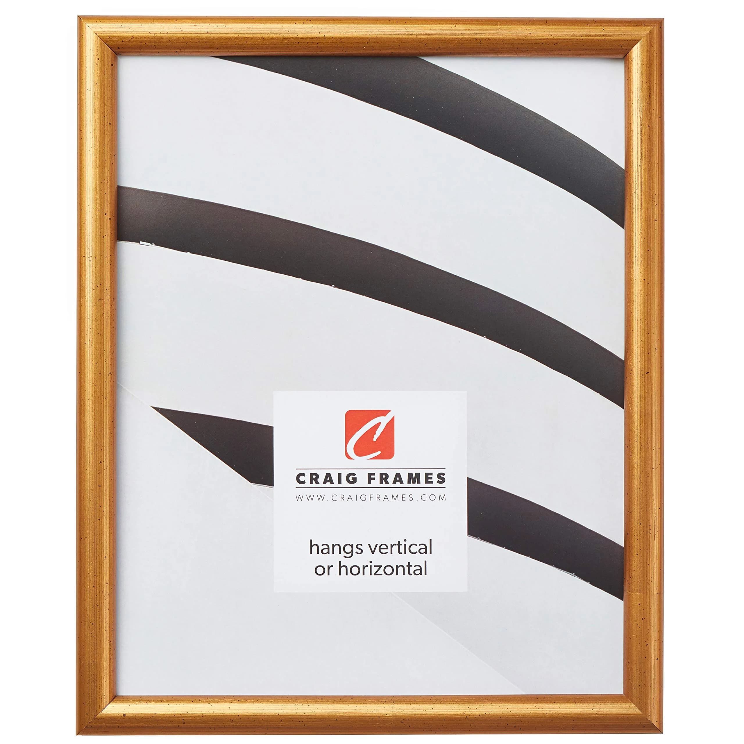 Craig Frames Bullnose 8x10-Inch Antique Gold Wall & Tabletop Picture Frame | Contemporary Solid Wood Profile — 8 x 10