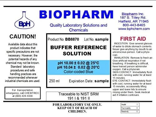 Biopharm pH Calibration Buffer 3-Pack | NIST Traceable Solutions for Accurate pH Meter Calibration thumbnail 9