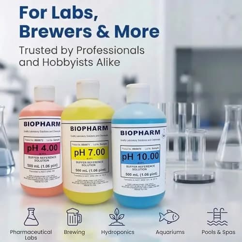 Biopharm pH Calibration Buffer 3-Pack | NIST Traceable Solutions for Accurate pH Meter Calibration thumbnail 2