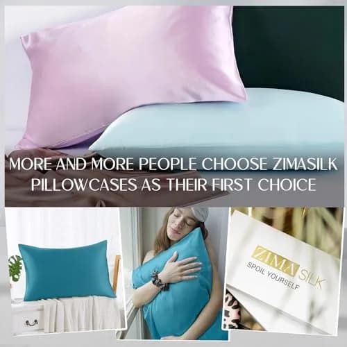 ZIMASILK 100% Pure Mulberry Silk Pillow Cases for Hair and Skin, King thumbnail 6