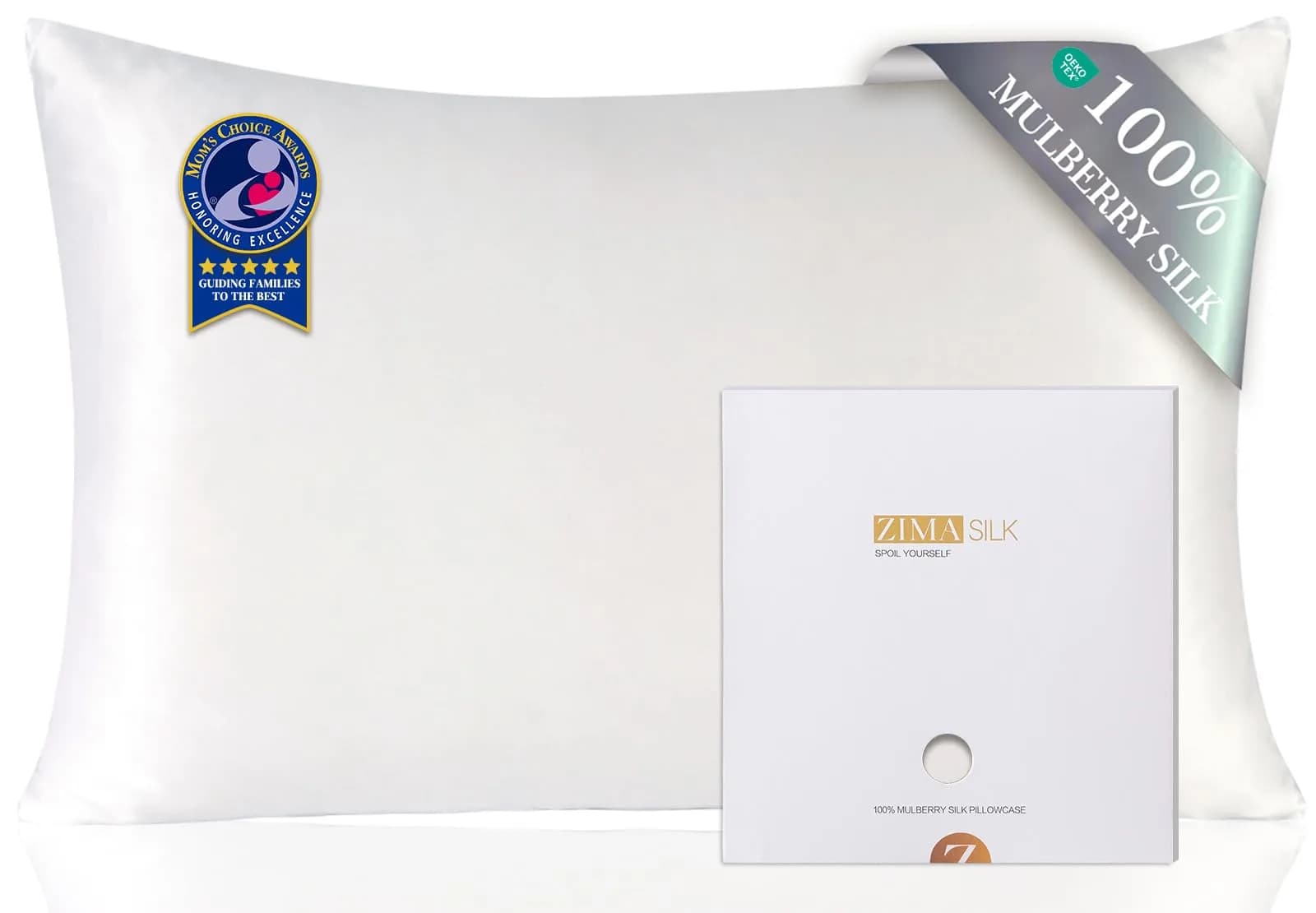ZIMASILK 100% Mulberry Silk Pillow Case Queen | Hypoallergenic & Breathable