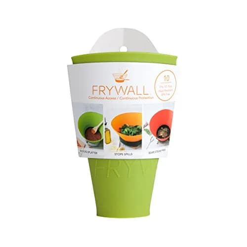 Frywall 10 (Medium) - Green - Splatter Guard | Protects stovetop, fits 10" pans, BPA-free silicone, dishwasher safe, rated to 450°F thumbnail 2