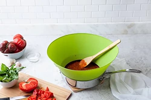 Frywall 10 (Medium) - Green - Splatter Guard | Protects stovetop, fits 10" pans, BPA-free silicone, dishwasher safe, rated to 450°F thumbnail 3