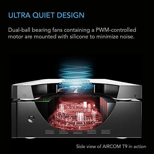 AC Infinity AIRCOM T9 Quiet Cooling Fan System 43cm (17 in) Top-Exhaust | Smart Controller with LCD Thermostat & 210 CFM Airflow thumbnail 4