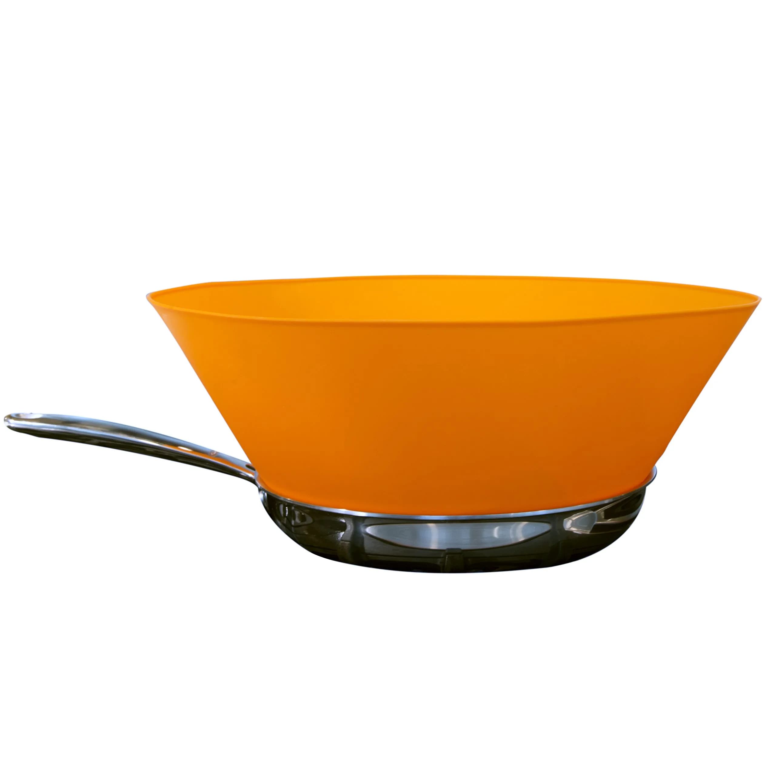 Frywall 10 (Medium) - Green - Splatter Guard | Protects stovetop, fits 10" pans, BPA-free silicone, dishwasher safe, rated to 450°F — Orange