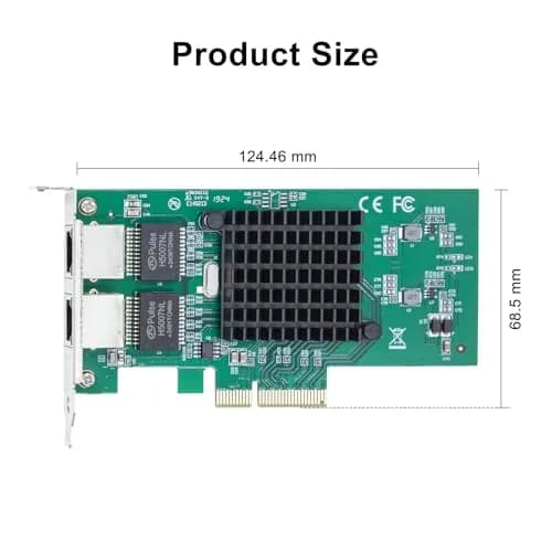 10Gtek Dual RJ45 Gigabit Ethernet PCIe Network Card 1Gbps (2.5 GT/s, x4 Lane) | Intel 82576 Controller thumbnail 4