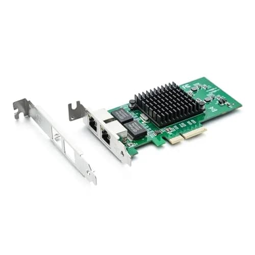 10Gtek Dual RJ45 Gigabit Ethernet PCIe Network Card 1Gbps (2.5 GT/s, x4 Lane) | Intel 82576 Controller thumbnail 1
