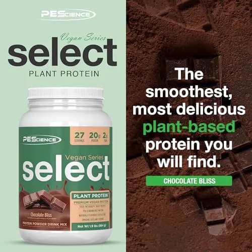 PEScience Select Vegan Protein Powder, Chocolate Bliss, 27 Servings | Plant-Based Muscle Support thumbnail 3