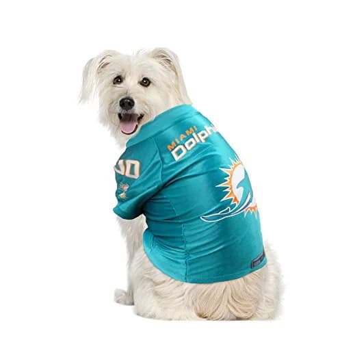 Littlearth NFL Miami Dolphins Premium Pet Jersey, Large | Authentic Team Colors & Graphics thumbnail 3