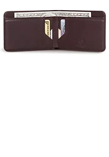 Vaultskin MANHATTAN Slim Leather Bifold Wallet for Men (Brown) | RFID Blocking, Italian Top-Grain Leather, Front Pocket Carry thumbnail 4