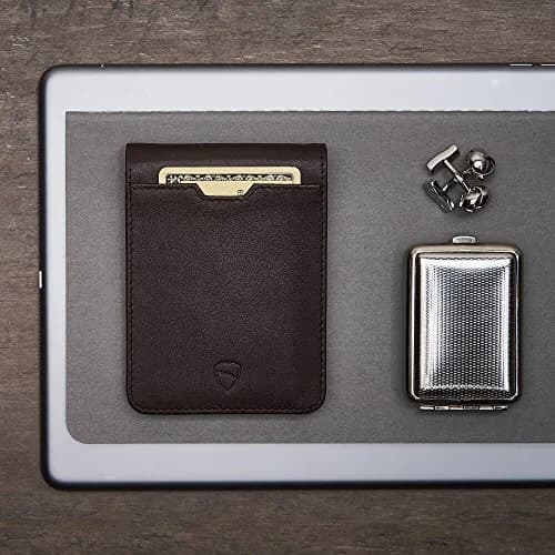 Vaultskin MANHATTAN Slim Leather Bifold Wallet for Men (Brown) | RFID Blocking, Italian Top-Grain Leather, Front Pocket Carry thumbnail 7