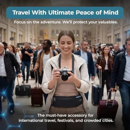 Mind and Body Experts The Belt of Orion Money Belt, Slim 9x4in | Anti-Theft Travel Waist Pack for Men & Women thumbnail 6
