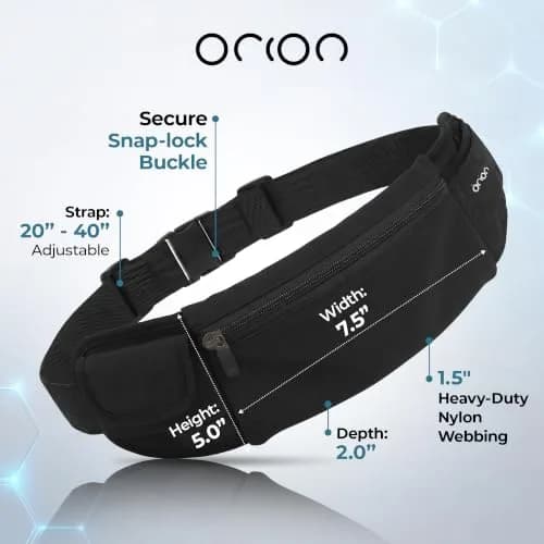 Mind and Body Experts The Belt of Orion Money Belt, Slim 9x4in | Anti-Theft Travel Waist Pack for Men & Women thumbnail 7