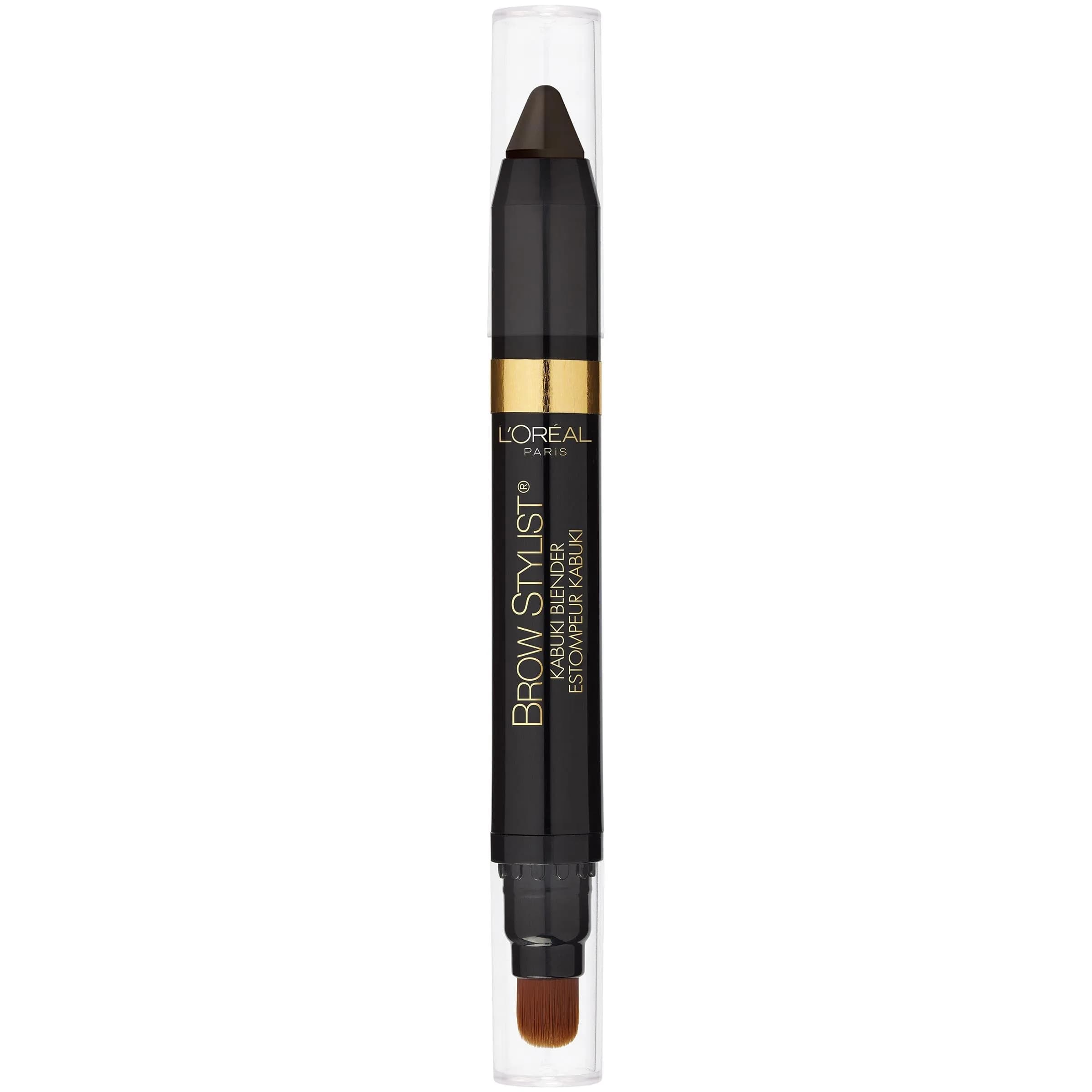 L'Oreal Paris Brow Stylist Kabuki Blender Brow Crayon Blonde 0.05 oz (1.4g) | Natural Finish Brow Makeup — Dark Brunette