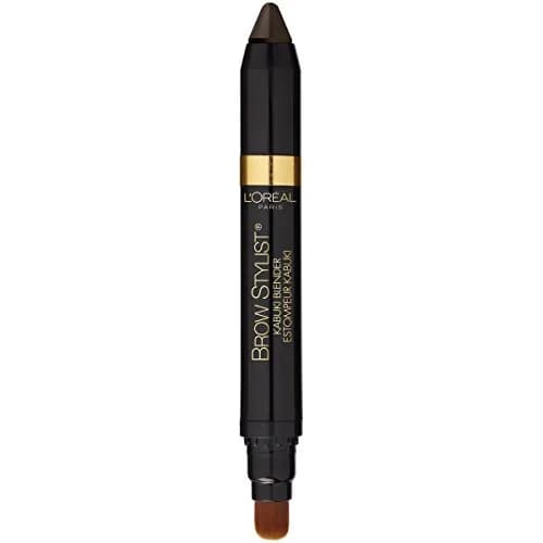 L'Oreal Paris Brow Stylist Kabuki Blender Brow Crayon, Dark Brunette, 0.05 oz (1.42 g) | Soft Creamy Crayon with Kabuki Brush thumbnail 3