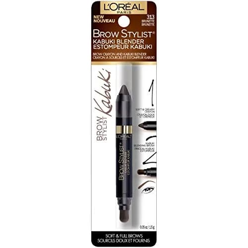L'Oreal Paris Brow Stylist Kabuki Blender Brow Crayon Brunette 0.05 oz (1.4g) | Natural Soft Full Brow Makeup thumbnail 2