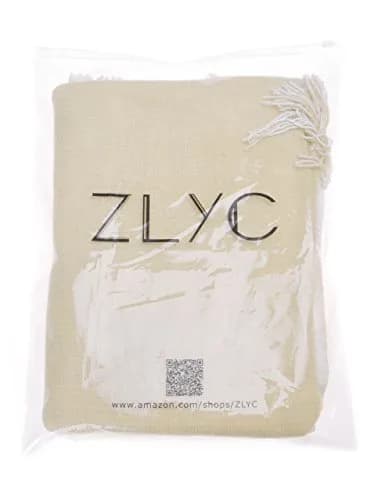 ZLYC Reversible Knit Cardigan Fringe Shawl Blanket Wrap, White | Casual, Warm, Reversible thumbnail 9