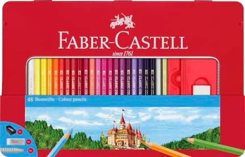 Faber-Castell Classic Colored Pencils Tin Set 36 Count (Pack of 1) | Vibrant Colors, Break-Resistant Leads thumbnail 1