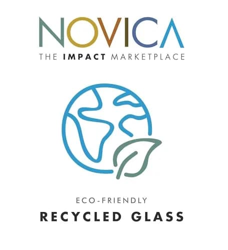 NOVICA Hand Blown Blue Swirl Recycled Glass Wine Glasses,11 Oz 'Blue Ribbon' (Large, Set Of 6) | Unique Mexican Craftsmanship thumbnail 8