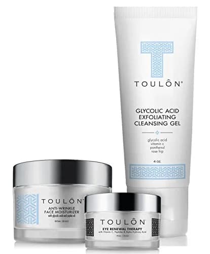 TOULON Glycolic Acid Skin Care Kit 3 Piece Set | Anti-Aging Face Cleanser & Moisturizer for All Skin Types thumbnail 2