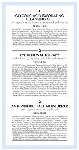 TOULON Glycolic Acid Skin Care Kit 3 Piece Set | Anti-Aging Face Cleanser & Moisturizer for All Skin Types thumbnail 3