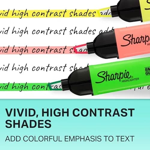 Sharpie Clear View Highlighters, See-Through Chisel Tip, Fluorescent Assorted Colors, 8 Count | Bulk Pack Marking Pen thumbnail 4