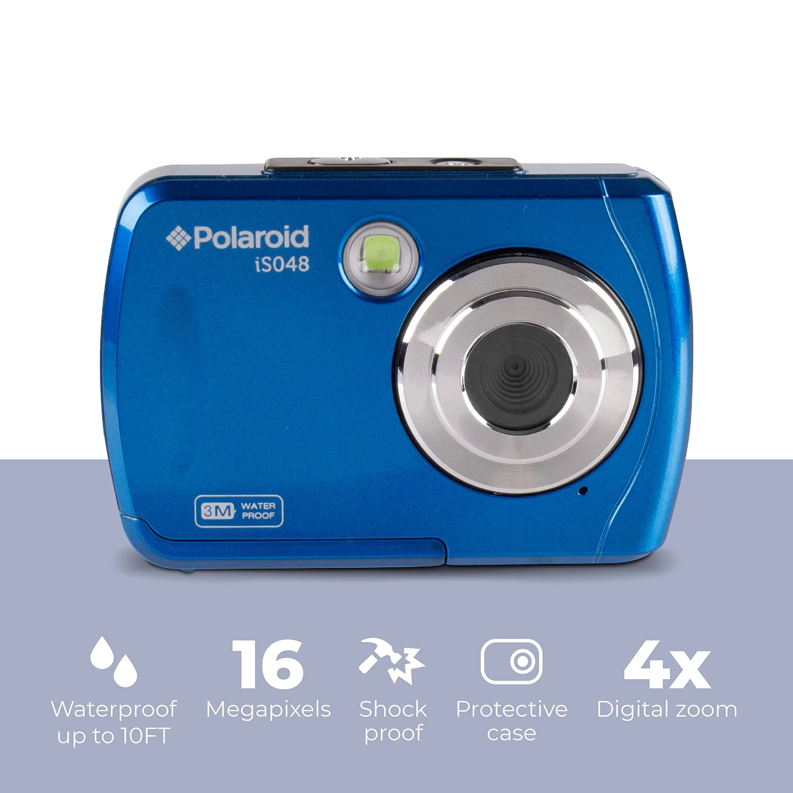 Polaroid IS048 Waterproof Digital Camera - 16MP HD 720p, 2.4" Screen, 10ft Waterproof, Red - view 2