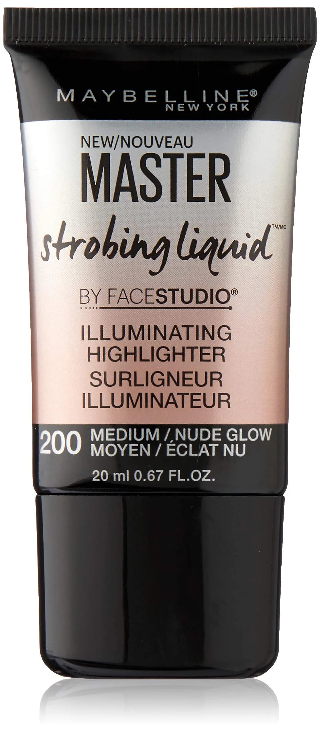 Maybelline New York Master Strobing Liquid Illuminator Medium/Nude Glow 20ml (0.67 Fl Oz) | Lit-From-Within Glow — Medium/Nude Glow