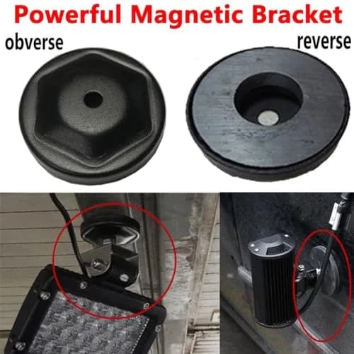 Lightronic Ultra Strong Power Magnet Base 3" Round | Mounts LED Light Bars on Steel Surfaces thumbnail 3