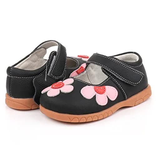 Femizee Girls Leather Mary Jane Flats Shoes for Toddler Girls | Soft Genuine Leather, Hook & Loop Closure, Black, 1529 CN22 thumbnail 8