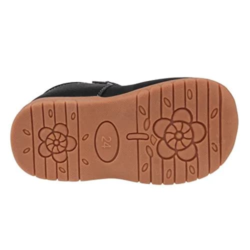 Femizee Girls Leather Mary Jane Flats Shoes for Toddler Girls | Soft Genuine Leather, Hook & Loop Closure, Black, 1529 CN22 thumbnail 5