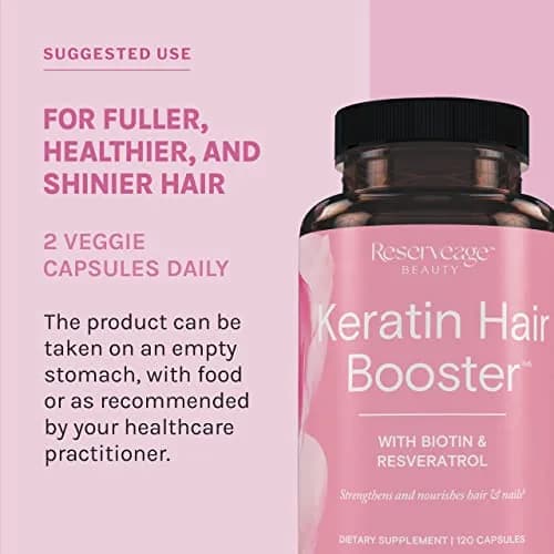 Reserveage Nutrition Keratin Hair Booster 120 Capsules | Supports Hair & Nail Growth thumbnail 5